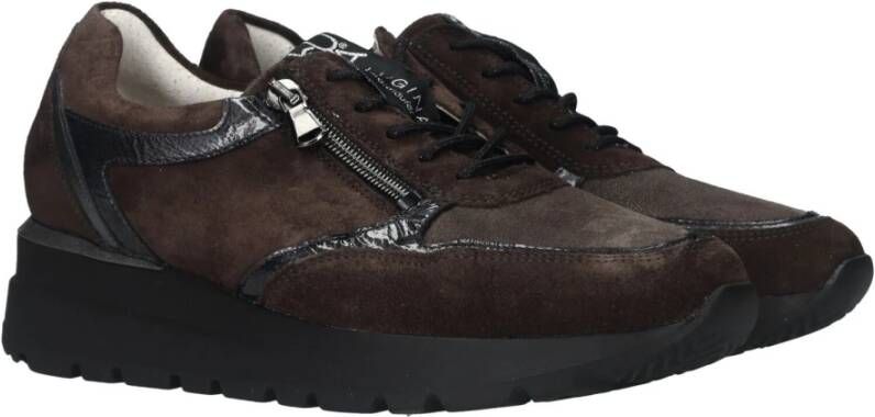 Waldläufer Bruin Suède Comfort Sneaker voor Dames Brown Dames