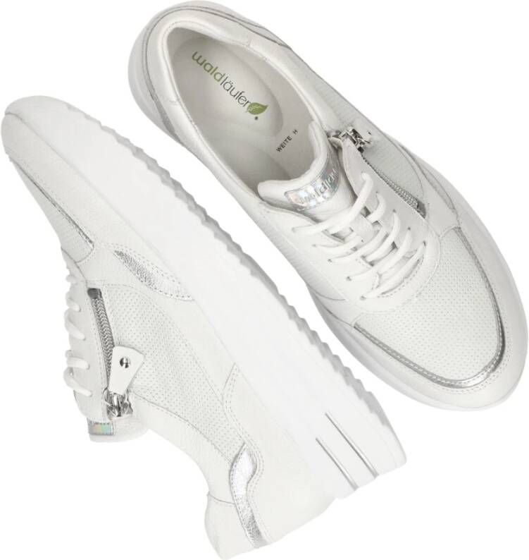 Waldläufer Comfortabele Arianna Sneaker met Rits en Veters White Heren