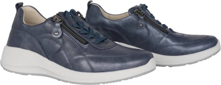 Waldläufer Comfortabele brede blauwe sneakers Blue Dames