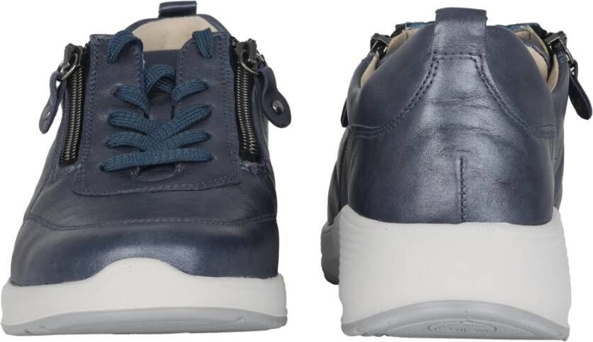 Waldläufer Comfortabele brede blauwe sneakers Blue Dames