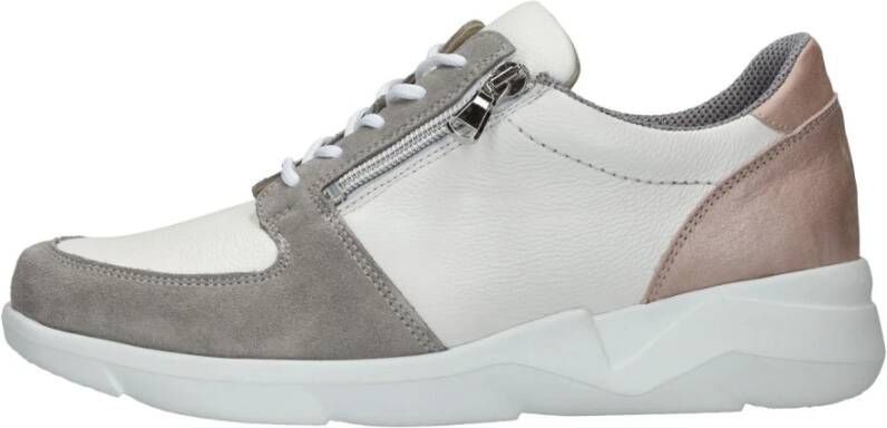 Waldläufer Comfortabele witte sneakers met roze en grijze accenten Multicolor Heren