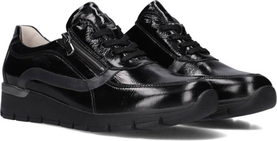 Waldläufer Dames Lage Top Sneakers in Lakleer Black Dames