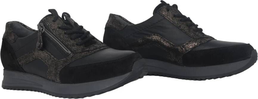 Waldläufer Dames sneakers met brede pasvorm Zwart Black Dames