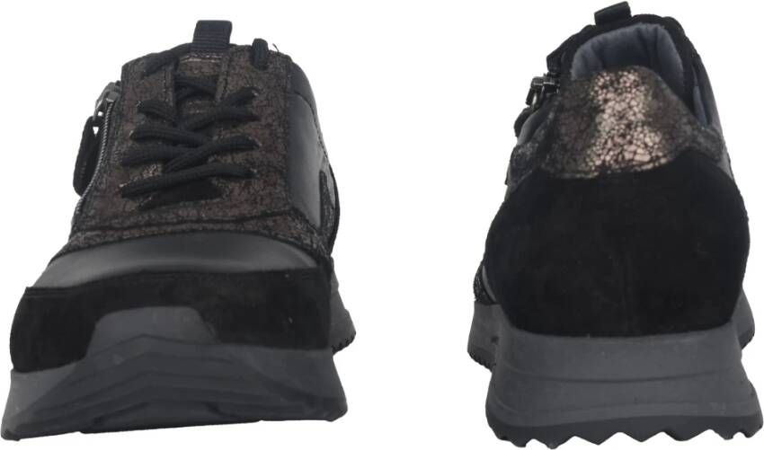 Waldläufer Dames sneakers met brede pasvorm Zwart Black Dames