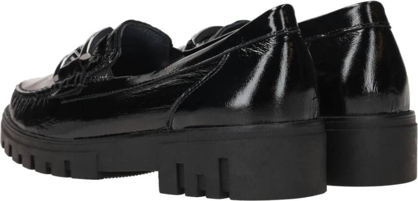 Waldläufer Klassieke zwarte loafer met zilveren gesp Black Dames