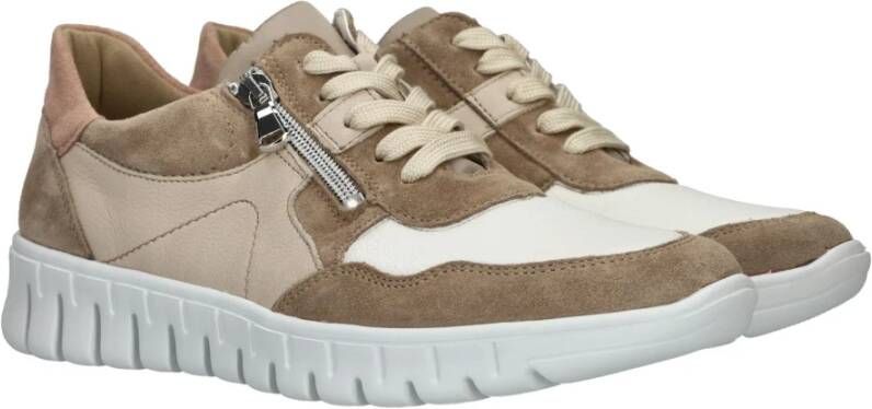 Waldläufer Lichtgewicht Nude Sneakers met Rits Beige Heren