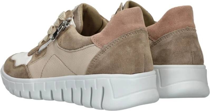 Waldläufer Lichtgewicht Nude Sneakers met Rits Multicolor Dames