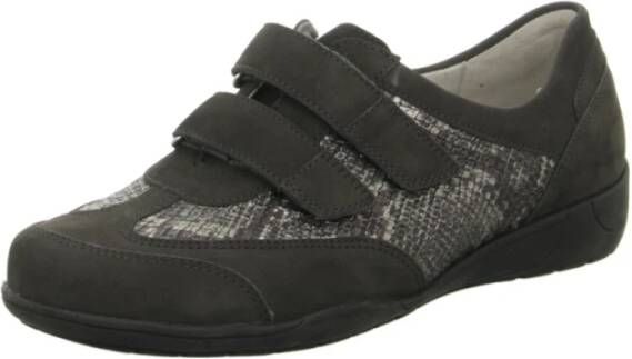 Waldläufer Nubuck Leren Dames Instappers Gray Dames