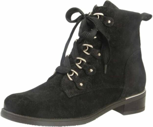 Waldläufer Nubuck Leren Enkellaarzen Black Dames