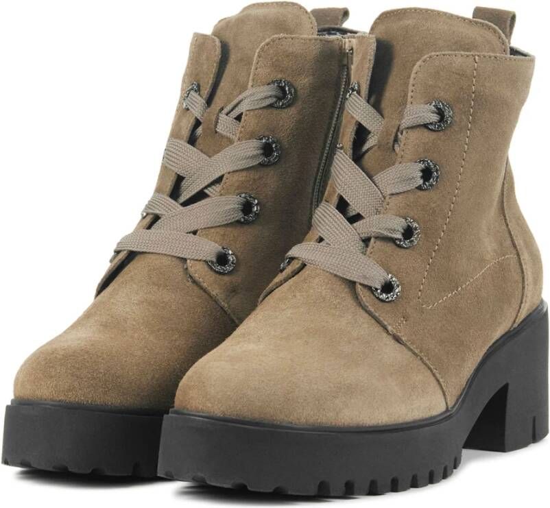 Waldläufer Suede Enkellaarsjes Beige Dames