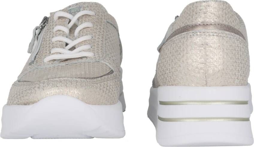 Waldläufer Wijde Fit Lace-Zip Sneakers Zilver Gray Dames