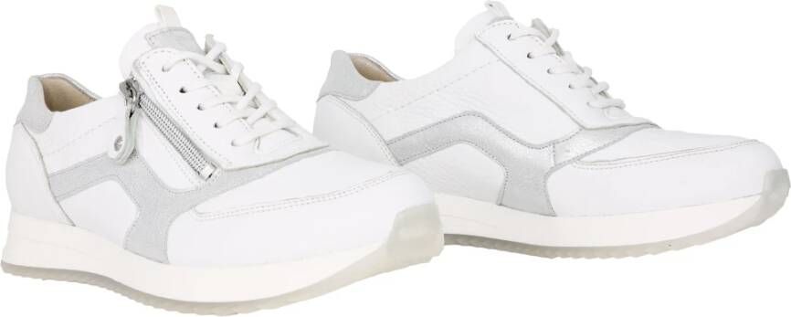 Waldläufer Wijde witte leren sneakers White Dames