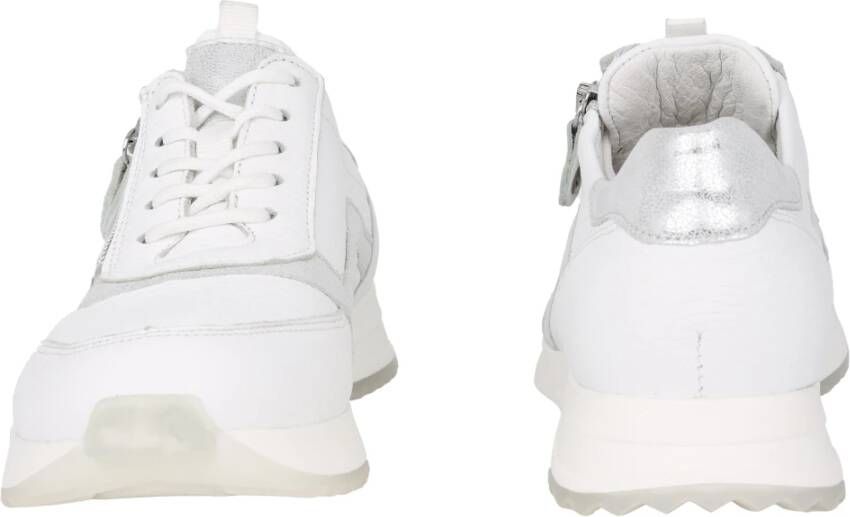 Waldläufer Wijde witte leren sneakers White Dames