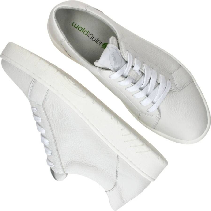 Waldläufer Wit leren sneaker met uitneembaar voetbed White Dames