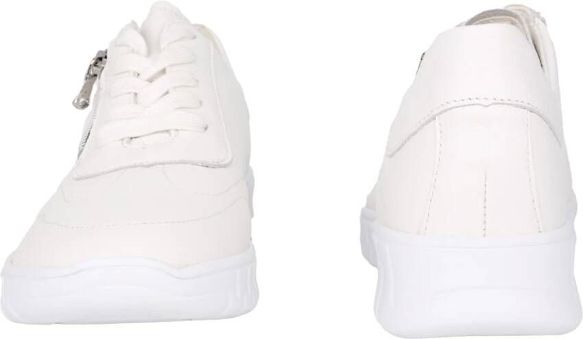 Waldläufer Witte Leren Brede Sneakers White Dames