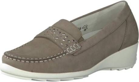 Waldläufer Zachte Nubuck Slip-On Sandaal Beige Dames