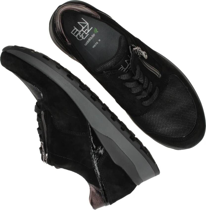 Waldläufer Zwarte Comfort Sneaker Hiroko Black Dames