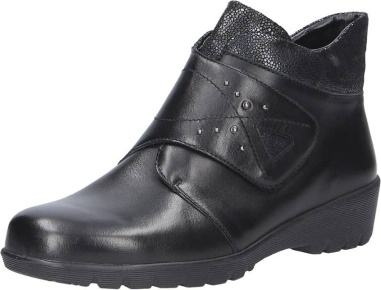 Waldläufer Zwarte Enkellaars 675905 Black Dames