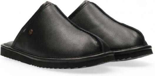 Warmbat Barron Slipper leer Zwart Heren