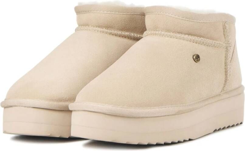 Warmbat Beige Enkellaarsjes Beige Dames