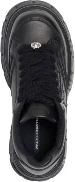 Windsor Smith Leren Platform Sneaker Zwart Wit Black Dames