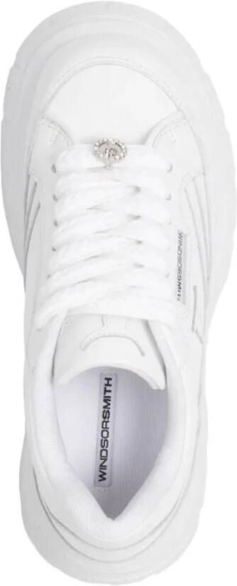 Windsor Smith Witte platte sneakers met sprankelende knoop-vetersluiting Wit Dames