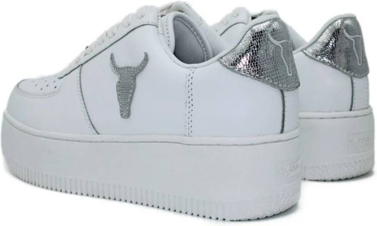 Windsor Smith Witte leren damessneakers met logo Wit Dames