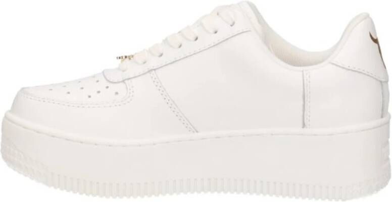 Windsor Smith Witte Leren Sneaker met Gouden Metalen Logo White Dames