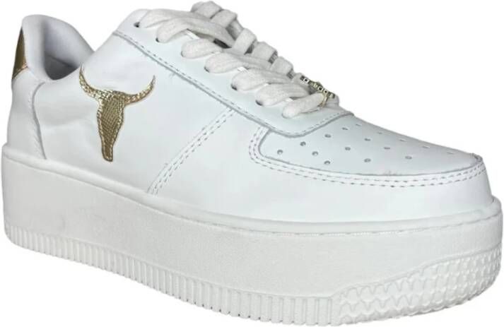 Windsor Smith Witte sneakers met gouden logo White Dames