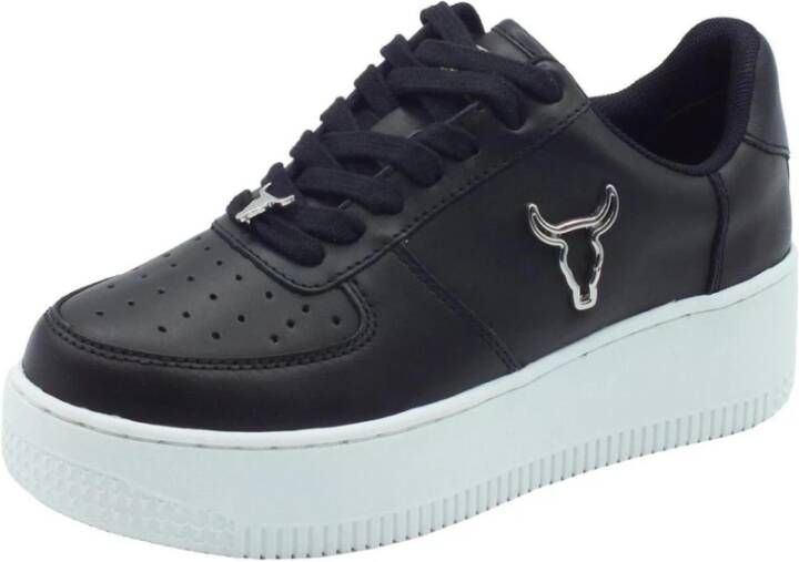 Windsor Smith Zwarte Bull Head Leren Sneakers Black Dames