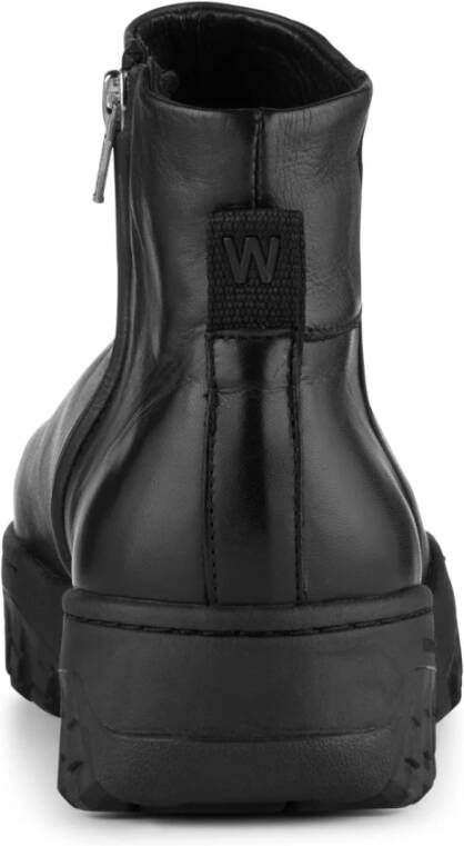 Woden Abbi Track Leather Black Dames