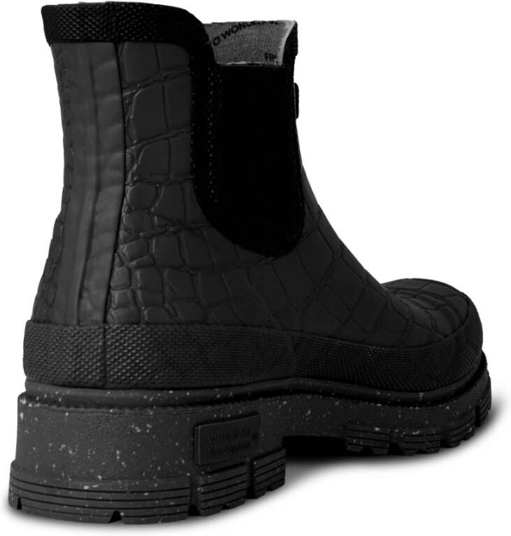 Woden Croco Waterdichte Rubberlaars Black Dames