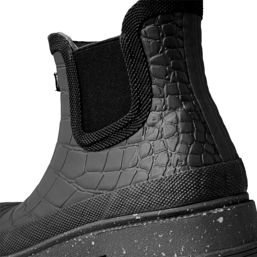 Woden Croco Waterdichte Rubberlaars Black Dames