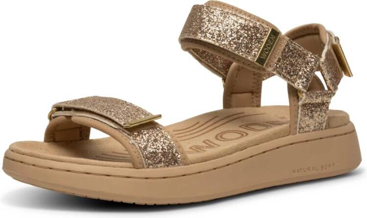 Woden Flat Sandals Beige Dames