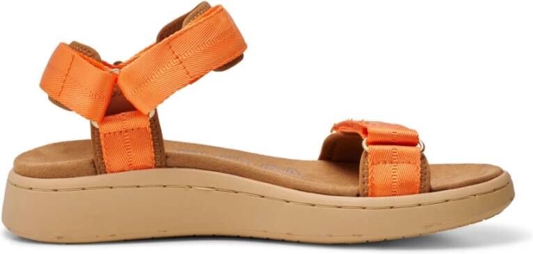 Woden Flat Sandals Oranje Dames