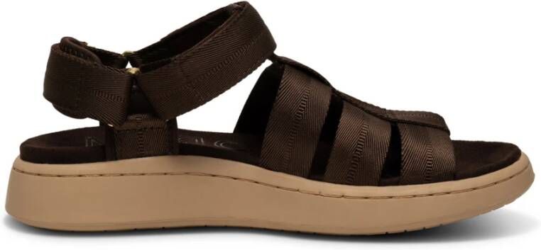 Woden Gerecyclede Line Fisherman Sandalen Brown Dames