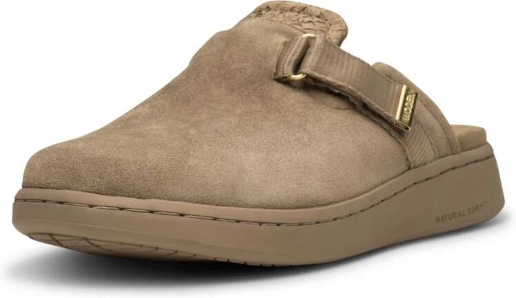 Woden Klassieke Suede Klomp Beige Dames