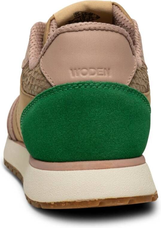 Woden Kleur-Blocked leren sneakers met kurkzool Multicolor Dames