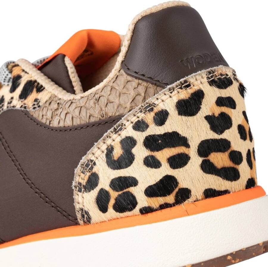 Woden Leopard Tijger Koeienhaar Slimme Modus Sneakers Brown Dames