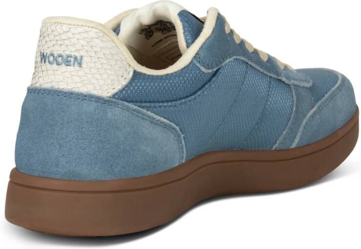 Woden Mesh Sneaker met Materialen Blue Dames