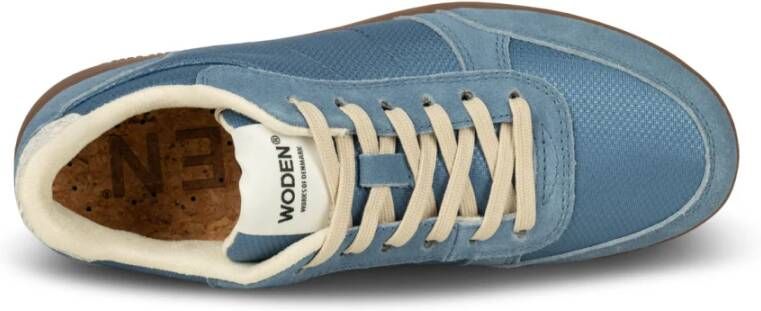 Woden Mesh Sneaker met Materialen Blue Dames