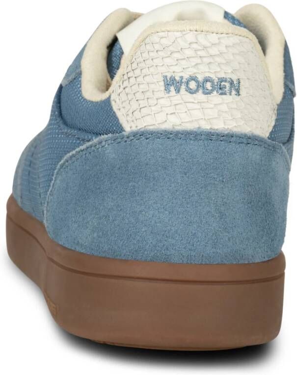 Woden Mesh Sneaker met Materialen Blue Dames