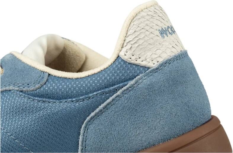 Woden Mesh Sneaker met Materialen Blue Dames