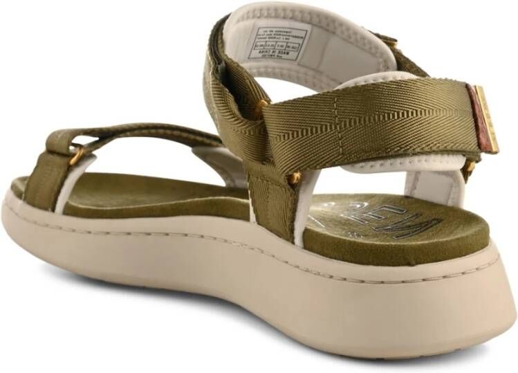 Woden M klittenbandslijn sandalen Groen Dames