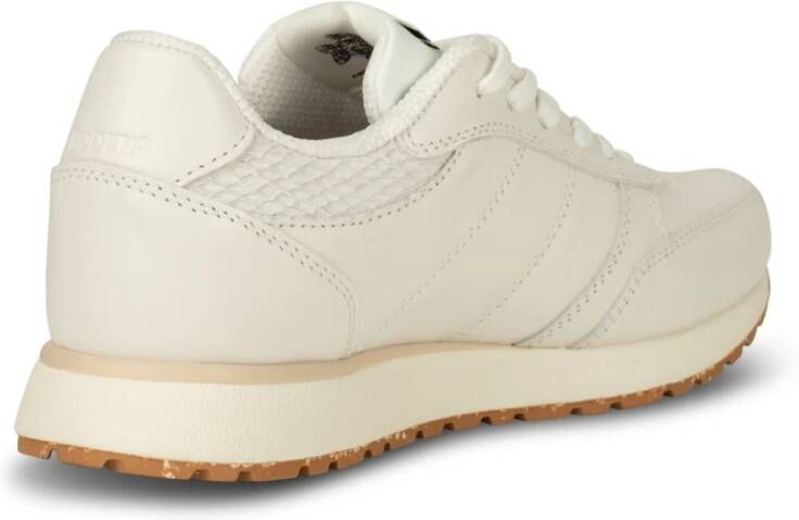 Woden Neutrale Leren Sneaker Fusion White Dames