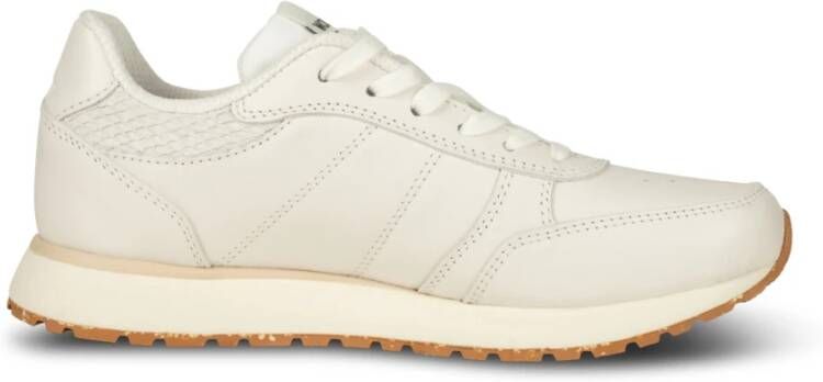 Woden Neutrale Leren Sneaker Fusion White Dames