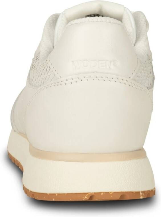 Woden Neutrale Leren Sneaker Fusion White Dames