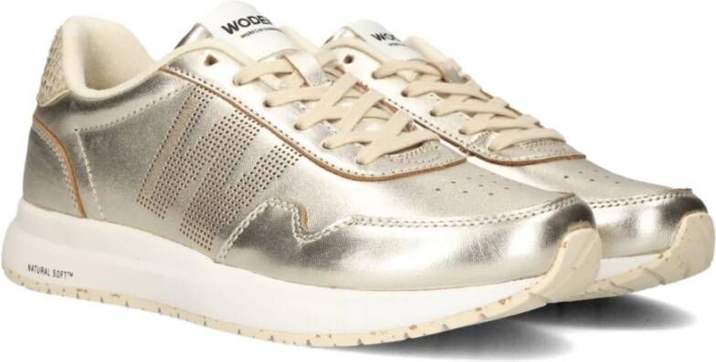 Woden Nora Gouden Sneakers Gerecyclede Materialen Yellow Dames