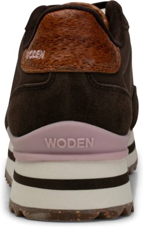 Woden Nora III Leather Plateau Bruin Dames