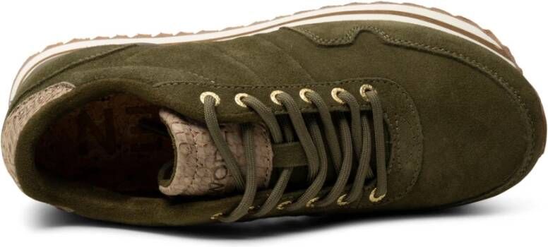 Woden Nora III suede plateau Groen Dames